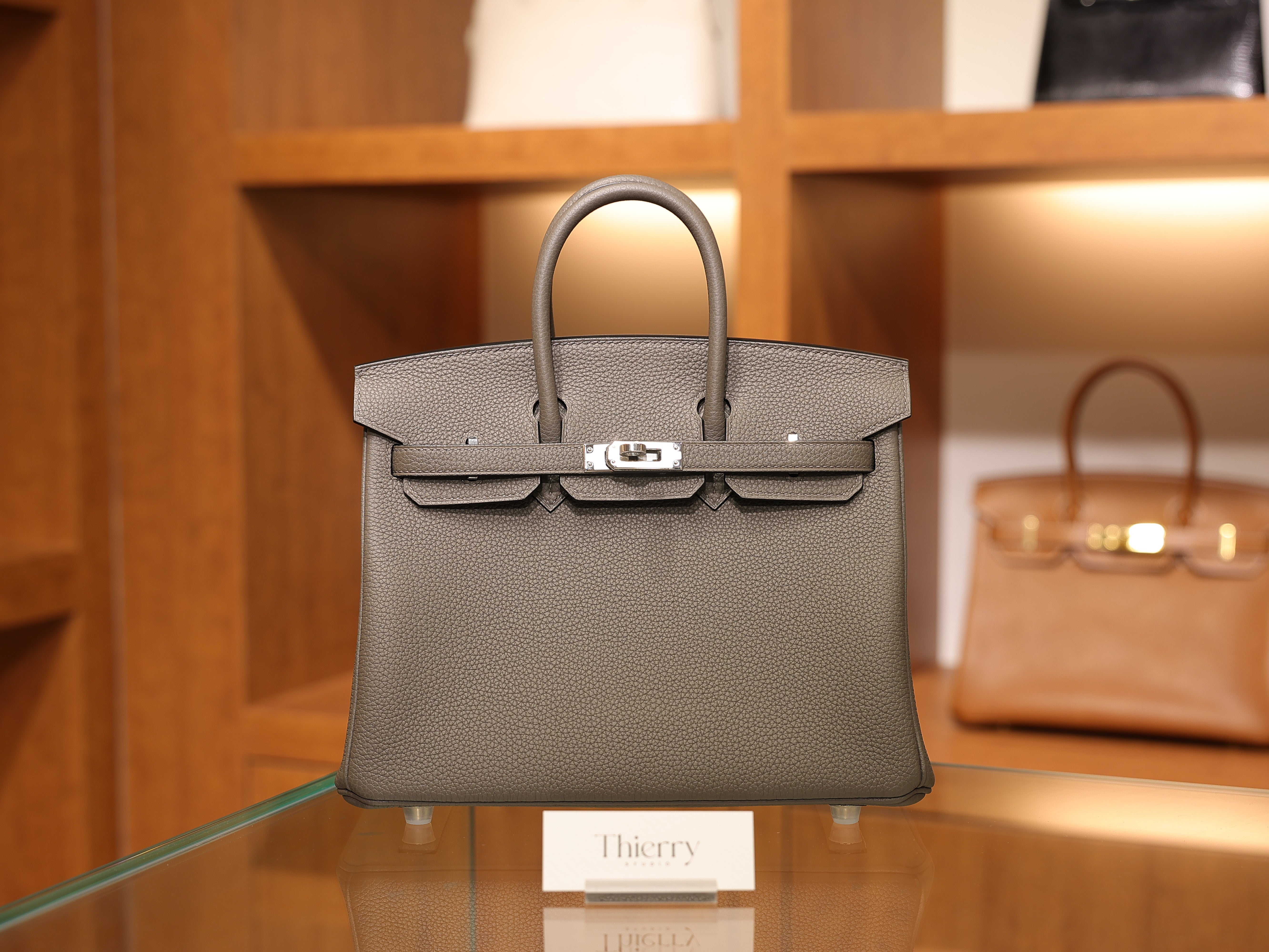 Birkin 25 togo etain PHW