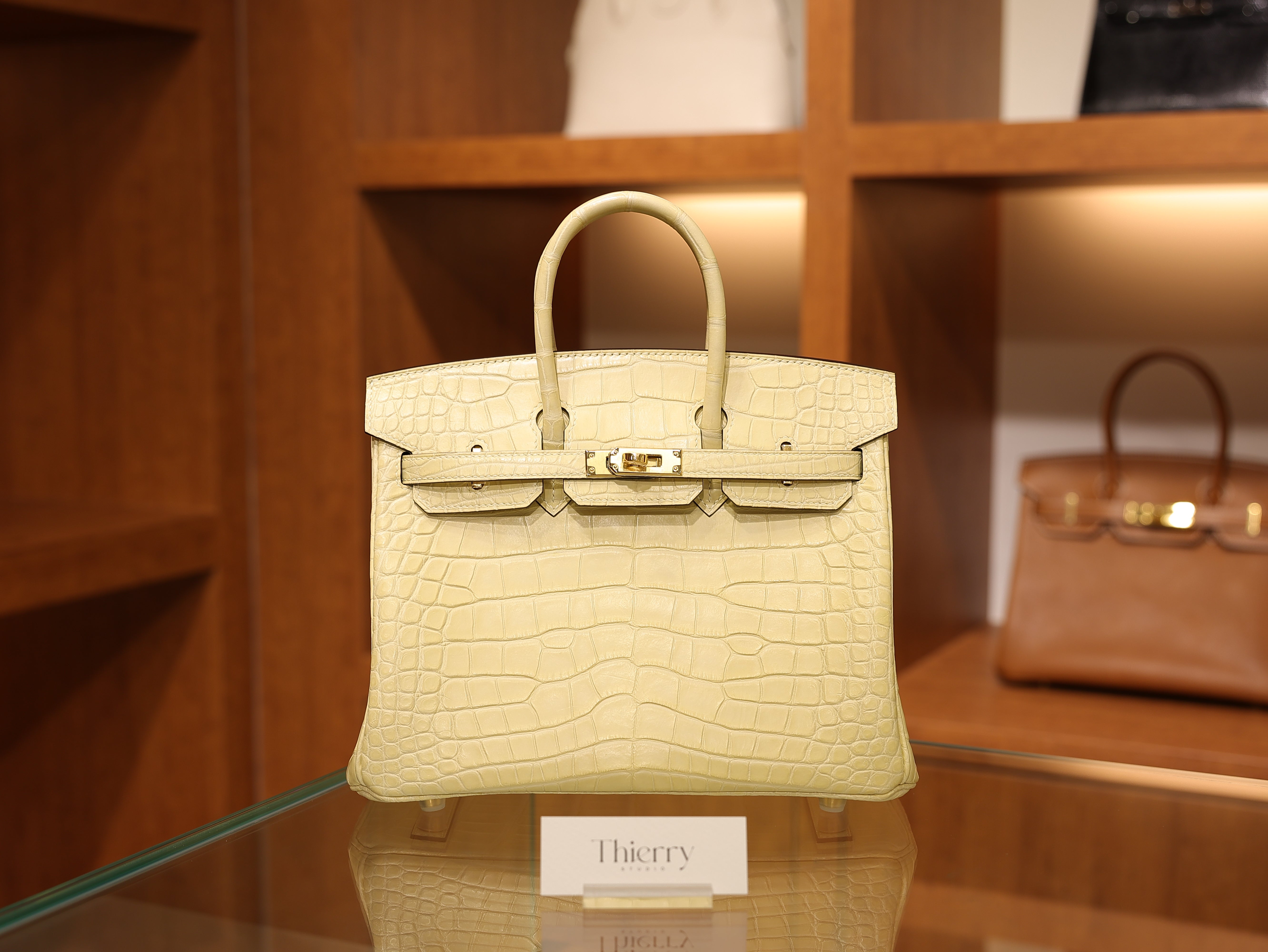 Birkin 25 matt alligator vanilla GHW