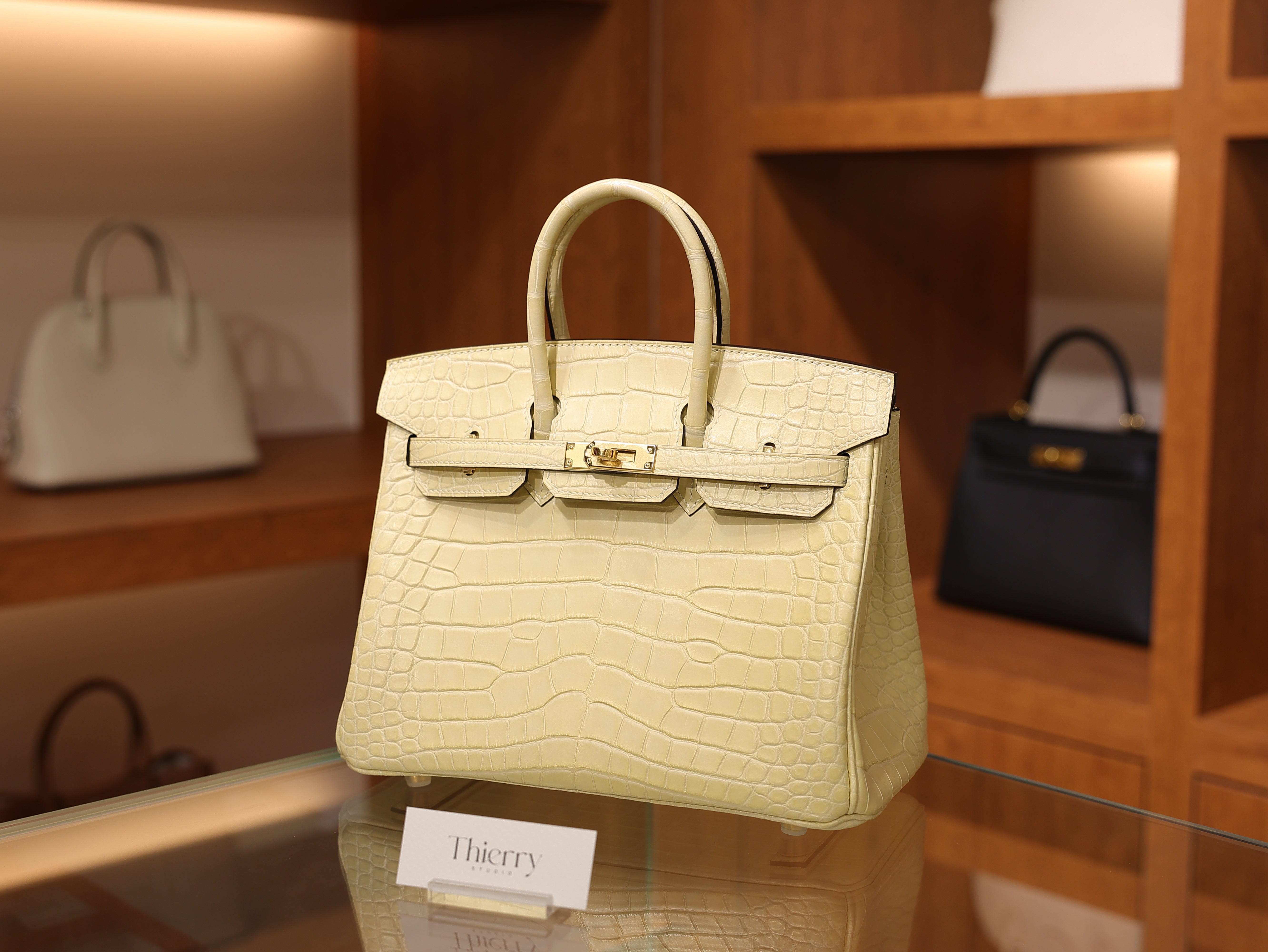 Birkin 25 matt alligator vanilla GHW