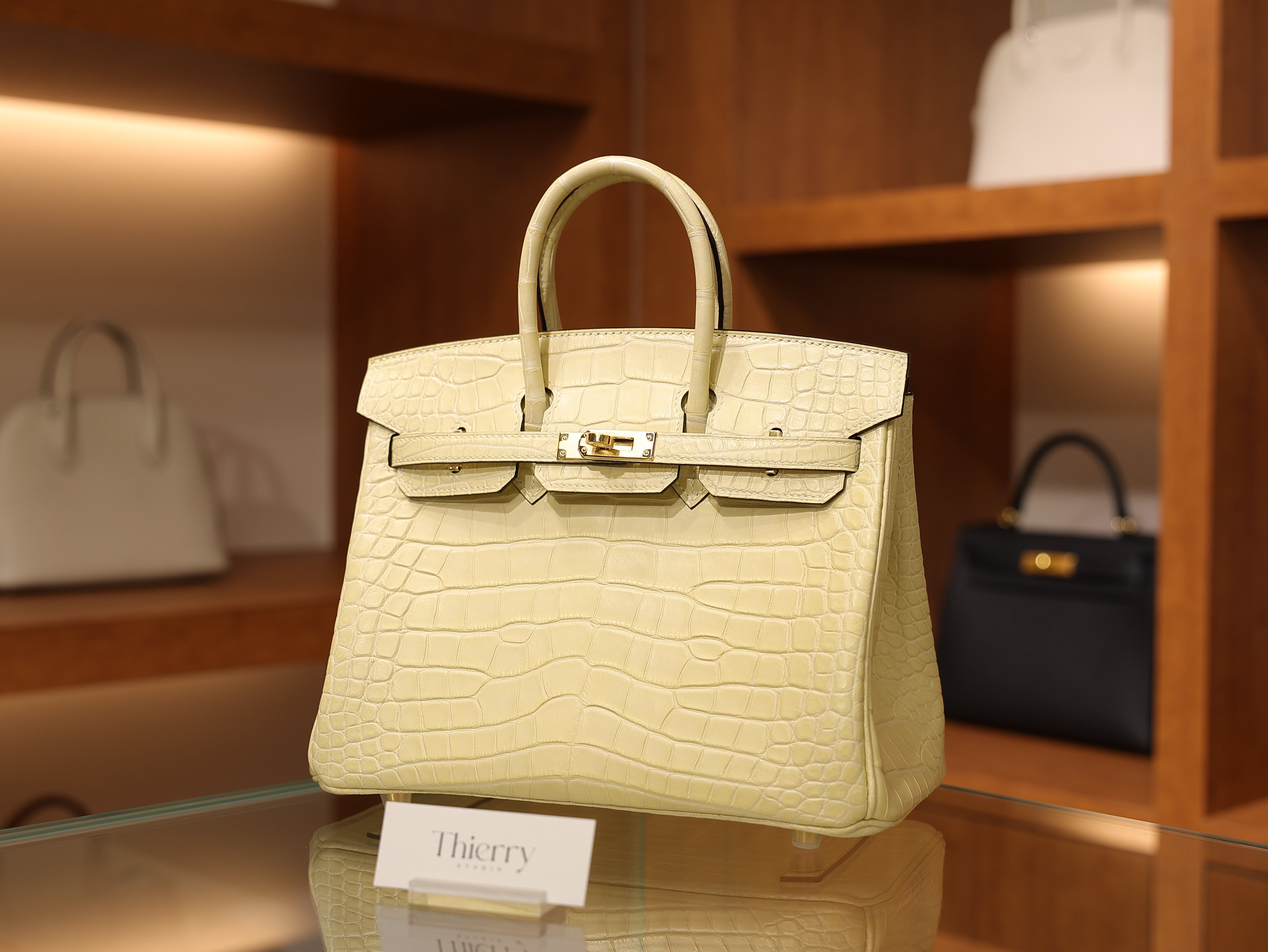 Birkin 25 matt alligator vanilla GHW