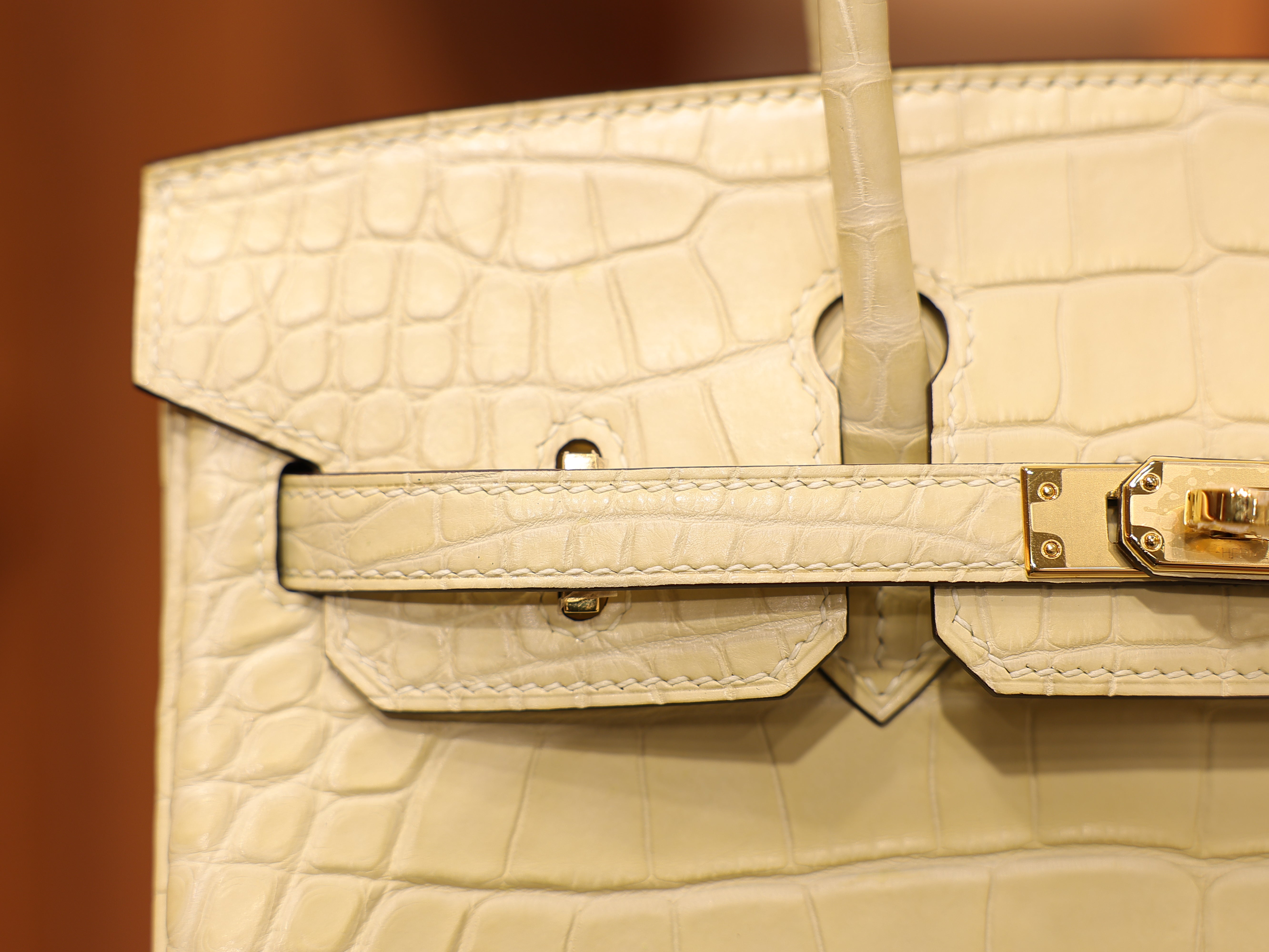 Birkin 25 matt alligator vanilla GHW