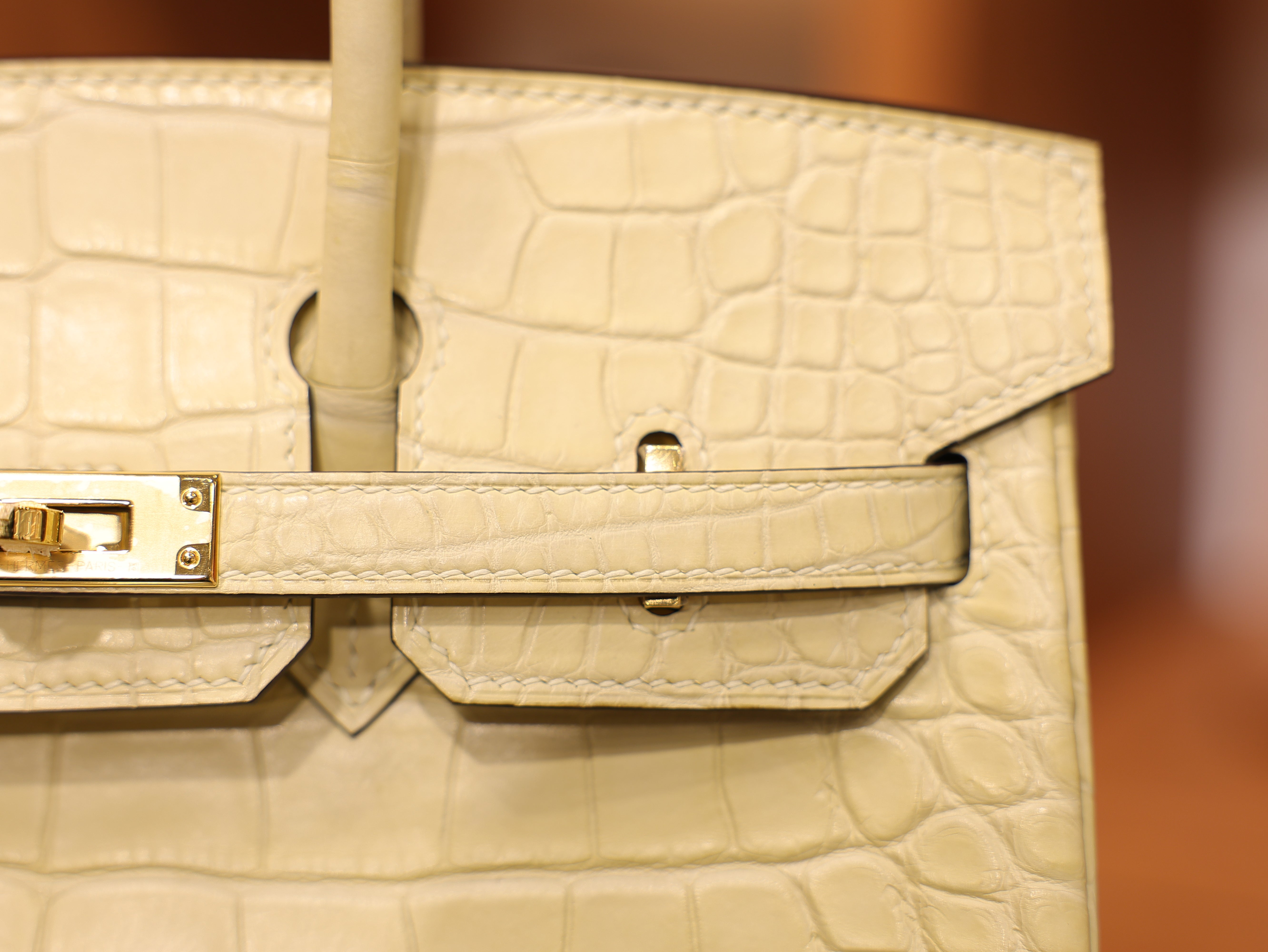 Birkin 25 matt alligator vanilla GHW