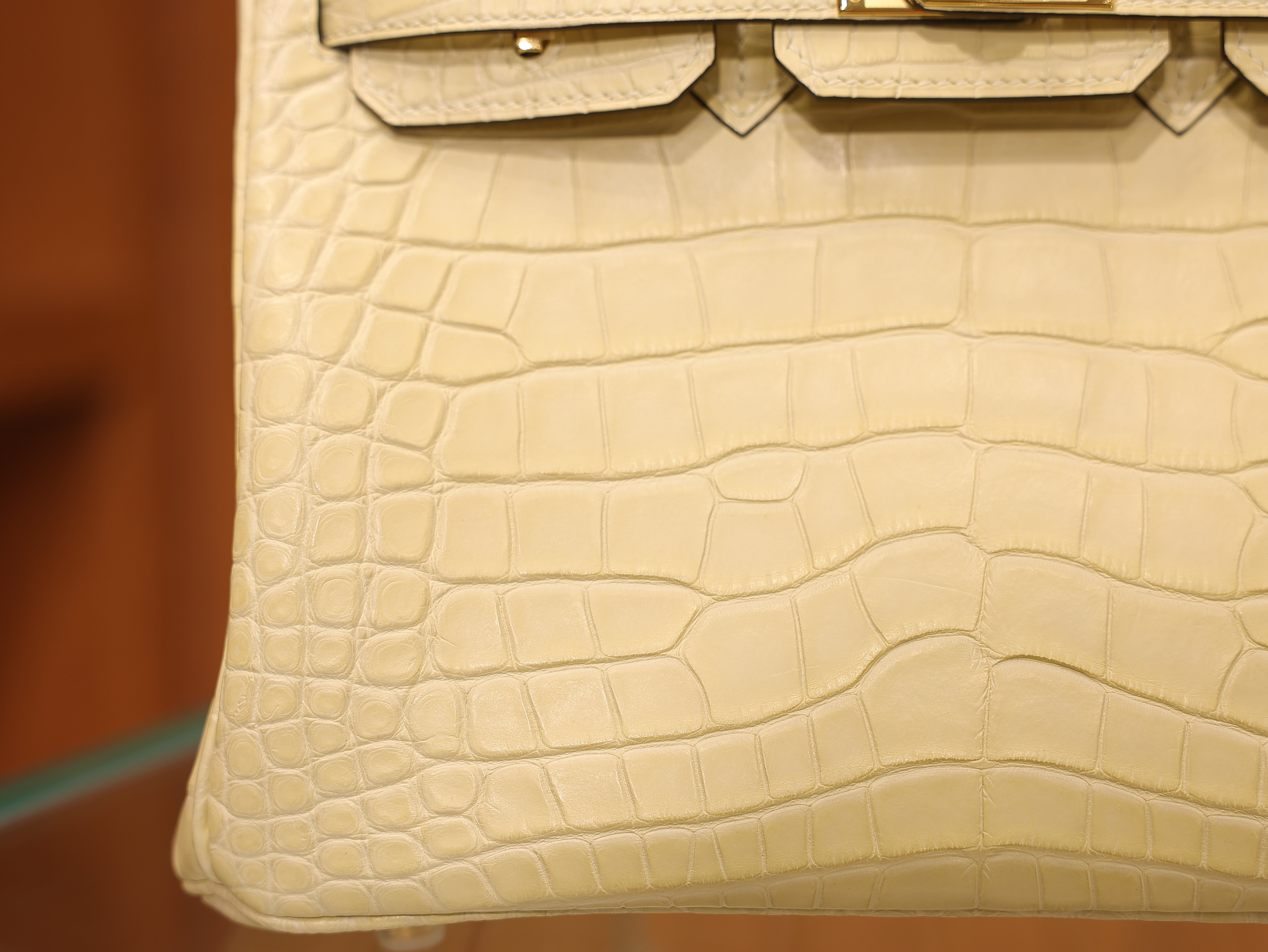 Birkin 25 matt alligator vanilla GHW