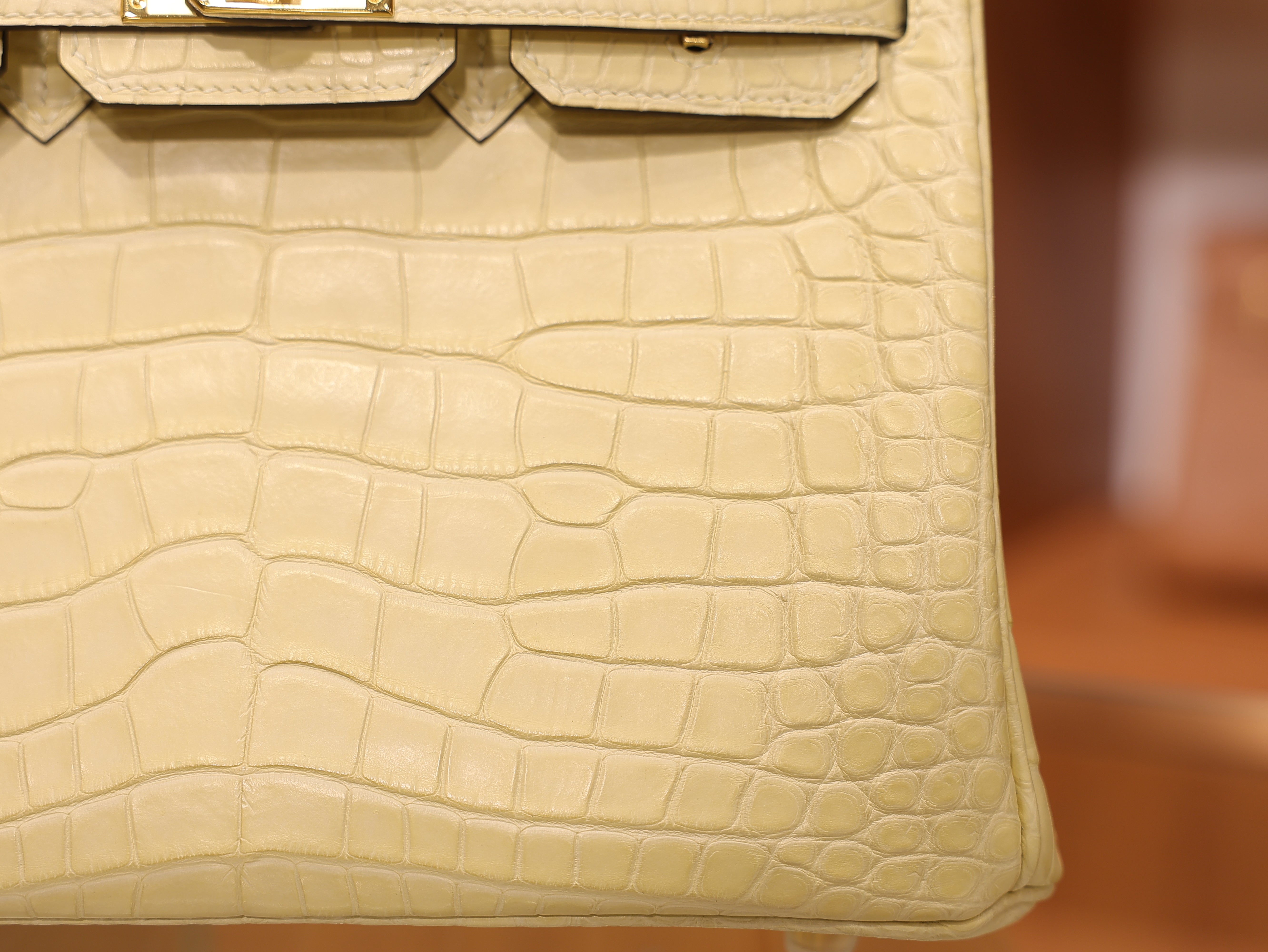 Birkin 25 matt alligator vanilla GHW