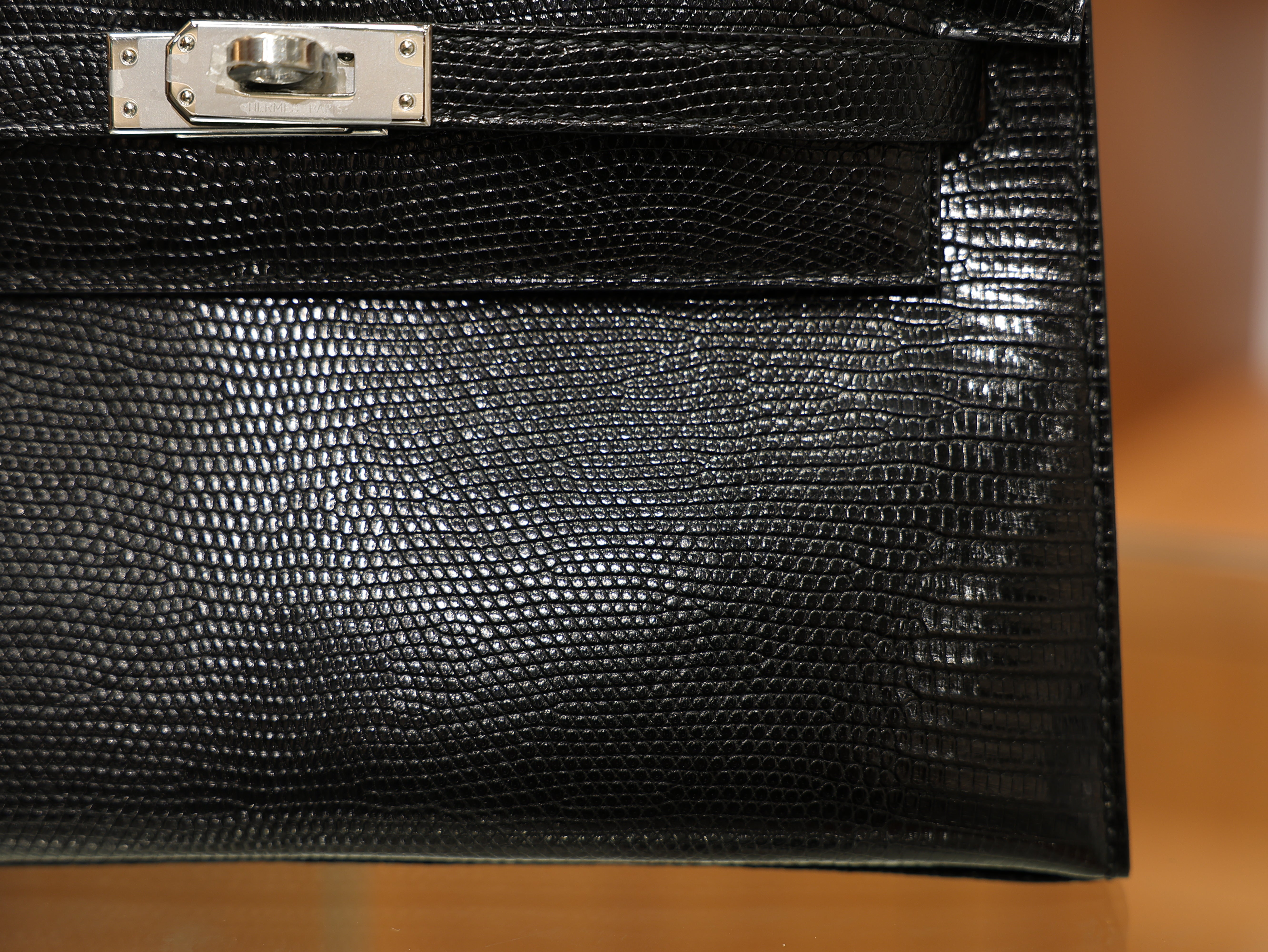 Kelly pochette lizard black PHW