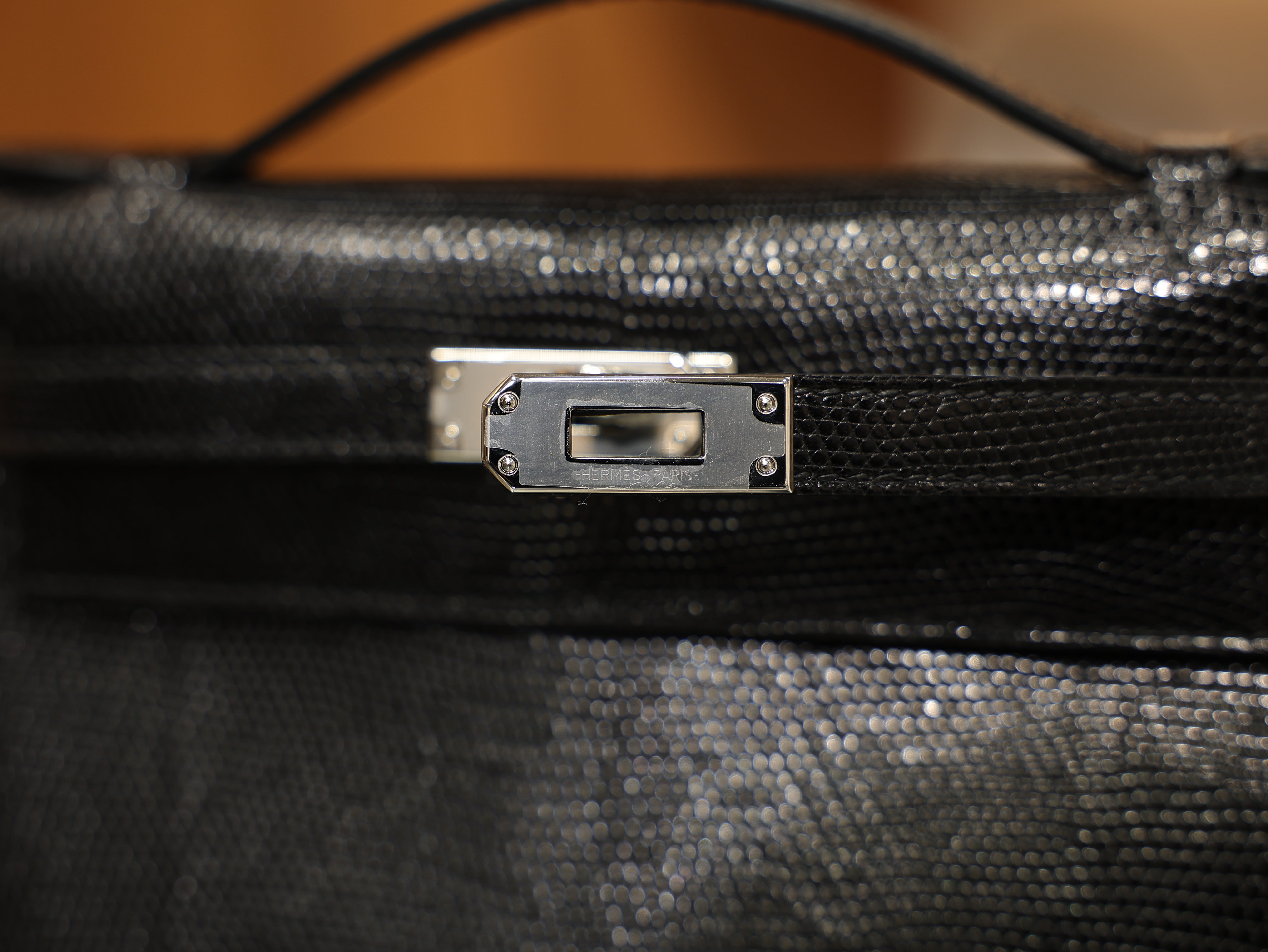 Kelly pochette lizard black PHW