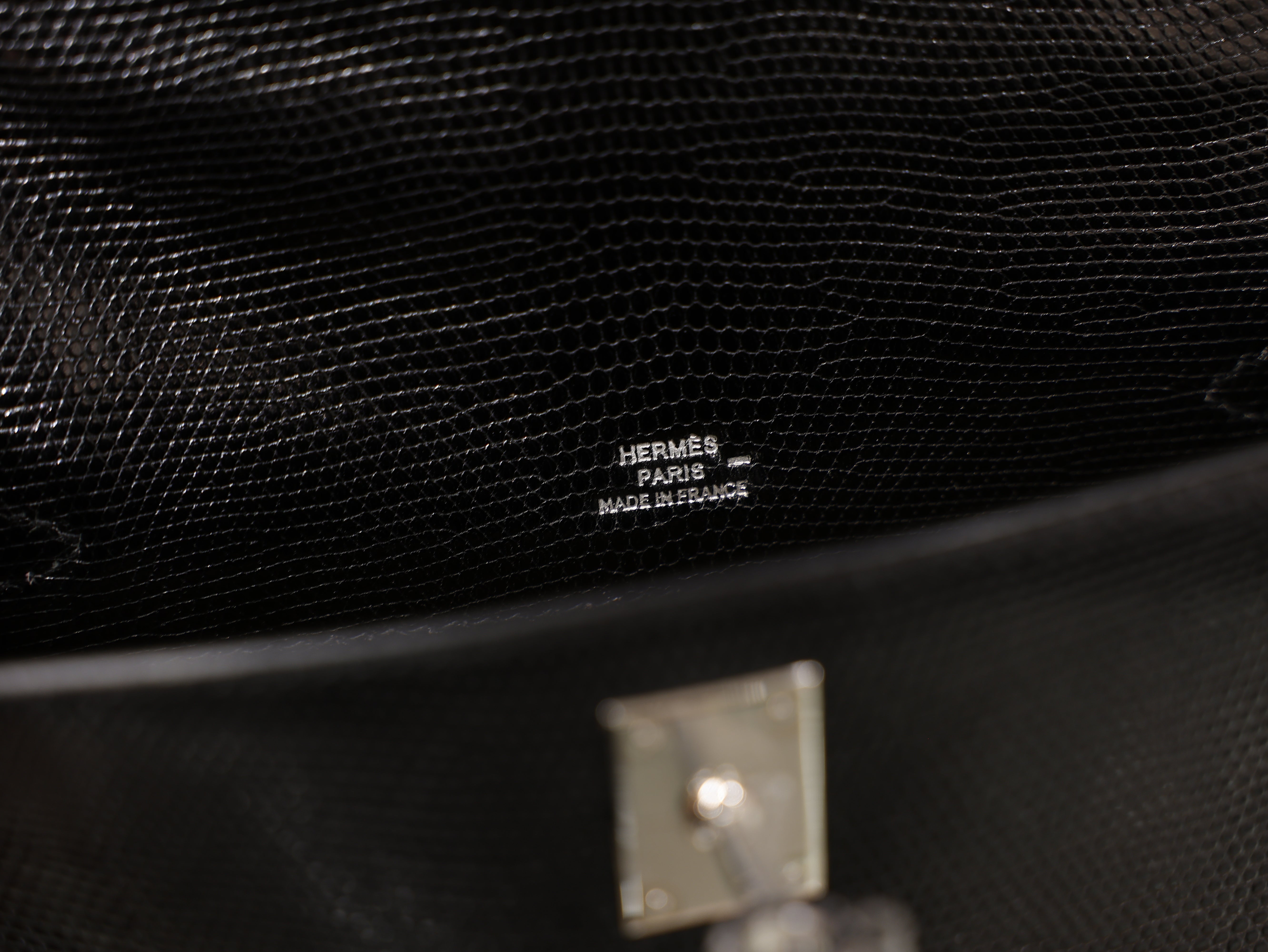 Kelly pochette lizard black PHW