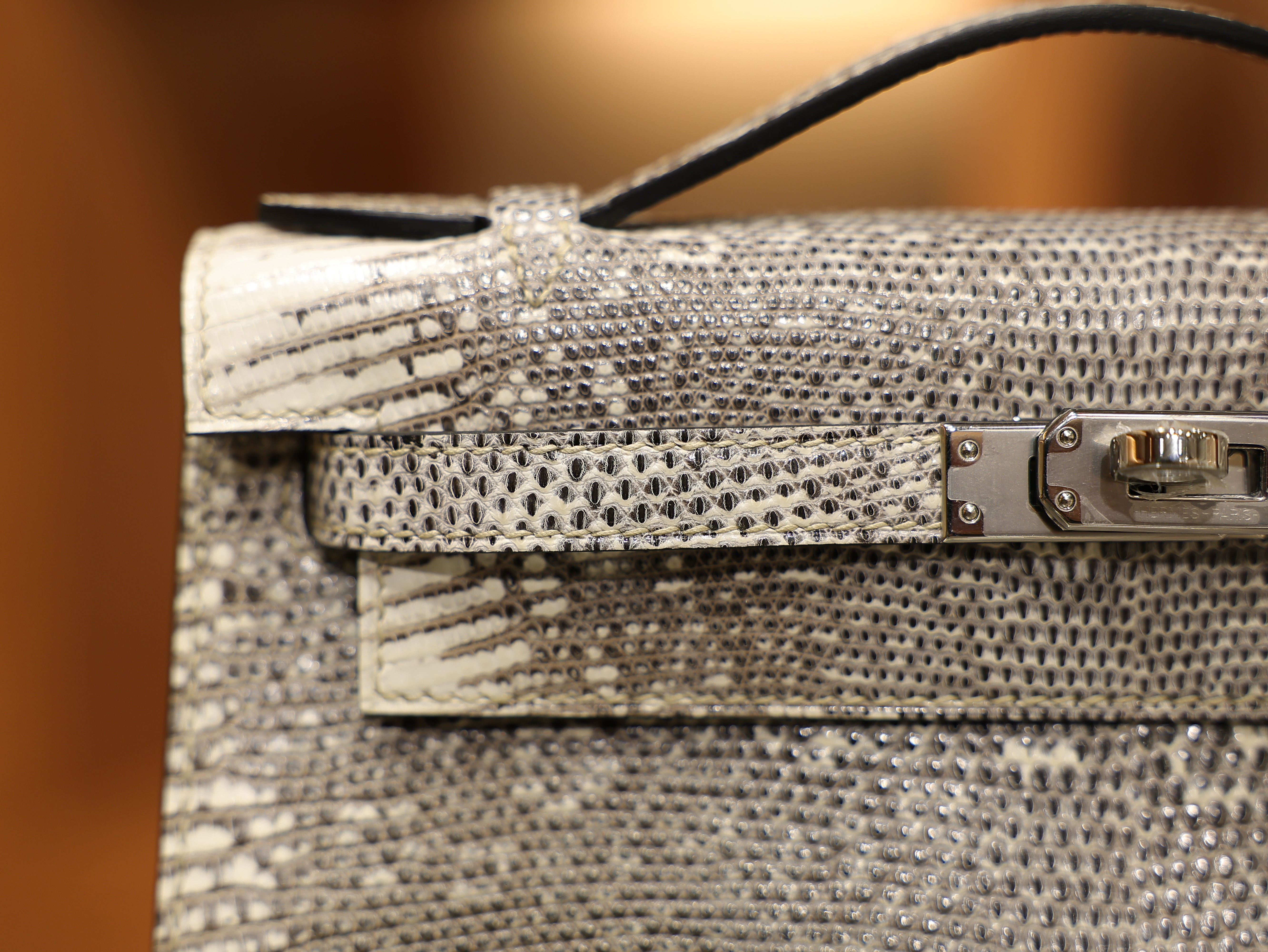 Kelly pochette lizard ombre PHW