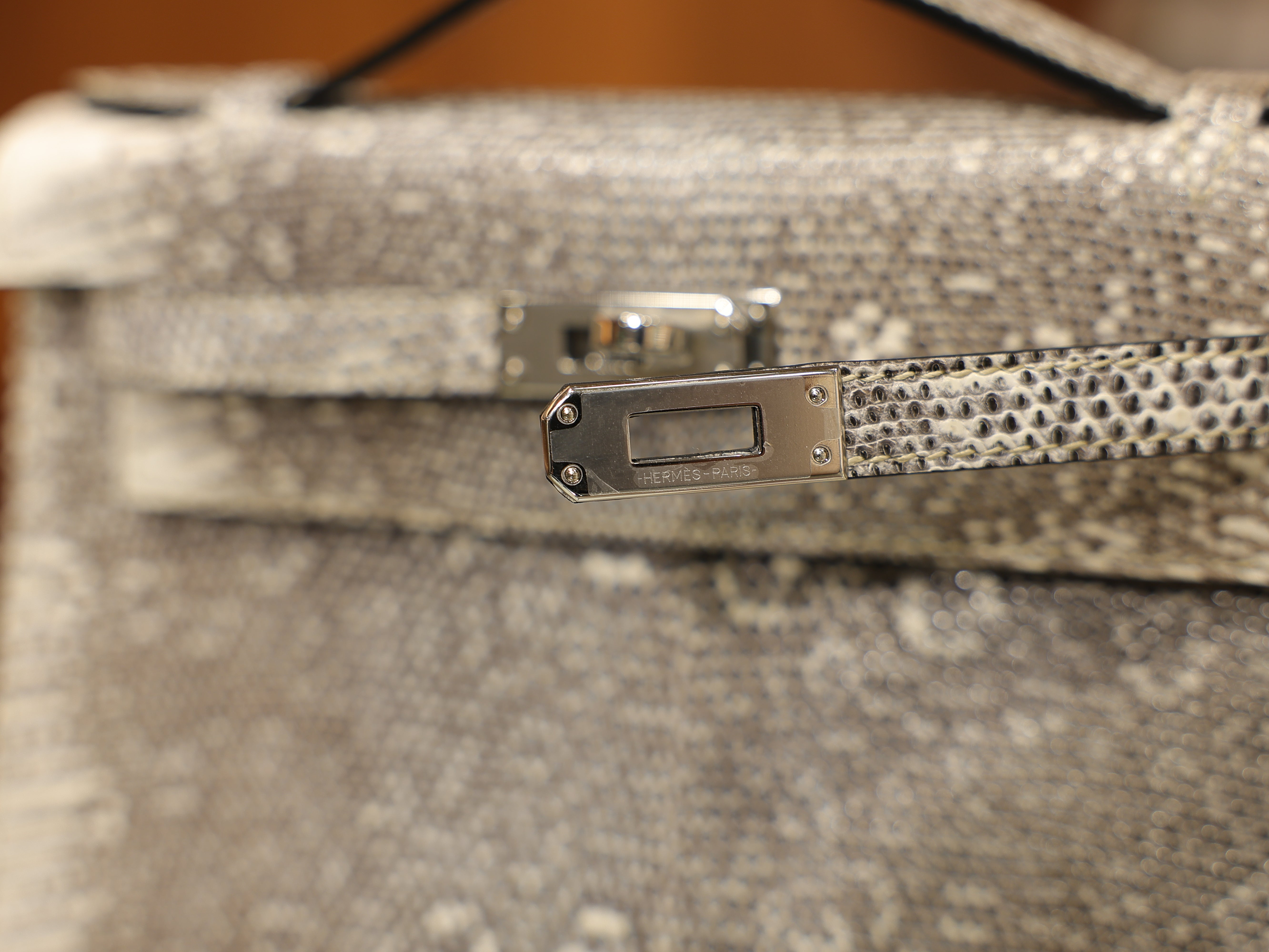 Kelly pochette lizard ombre PHW