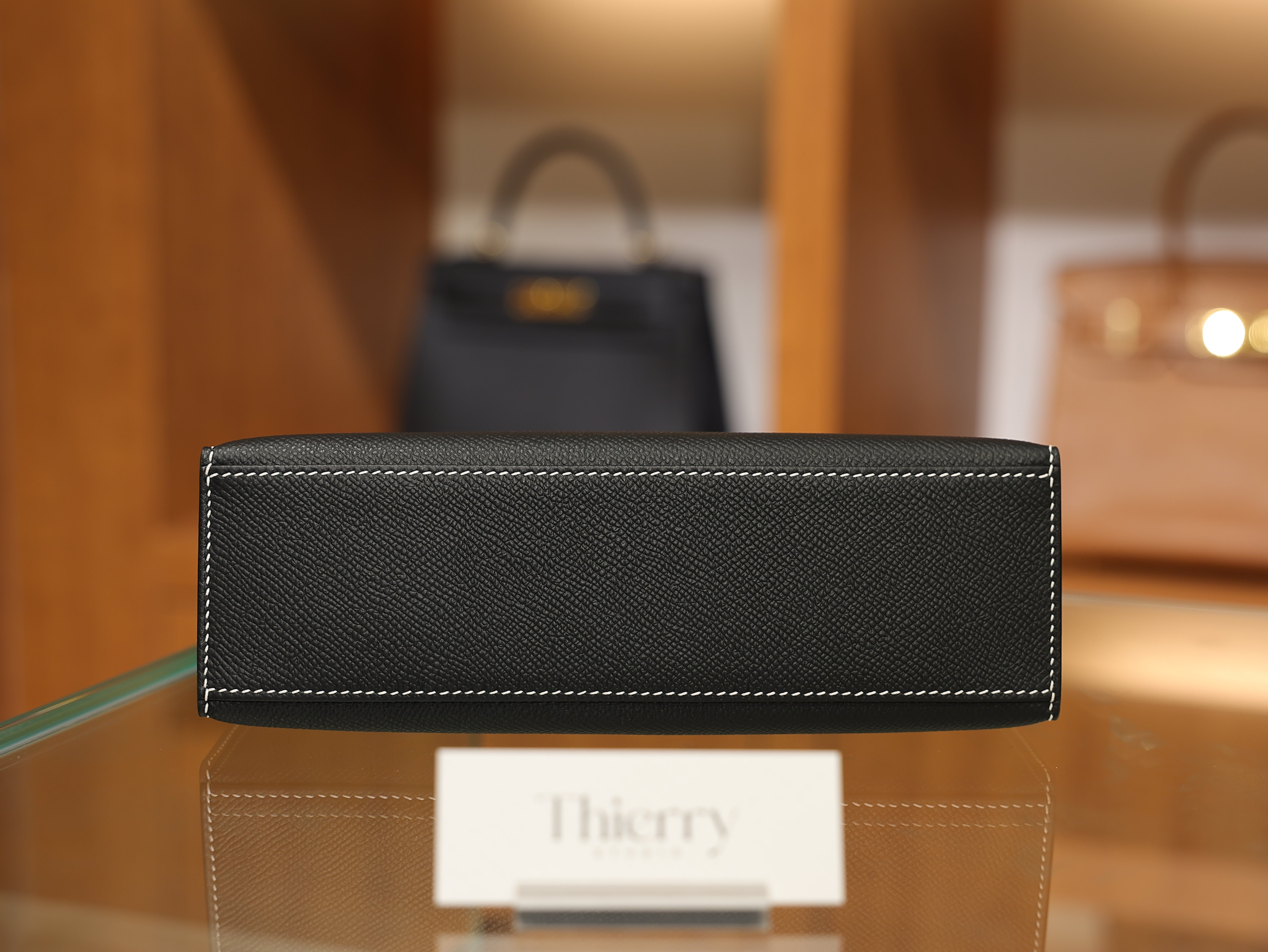 Kelly pochette epsom black & gris perle PHW (HSS)