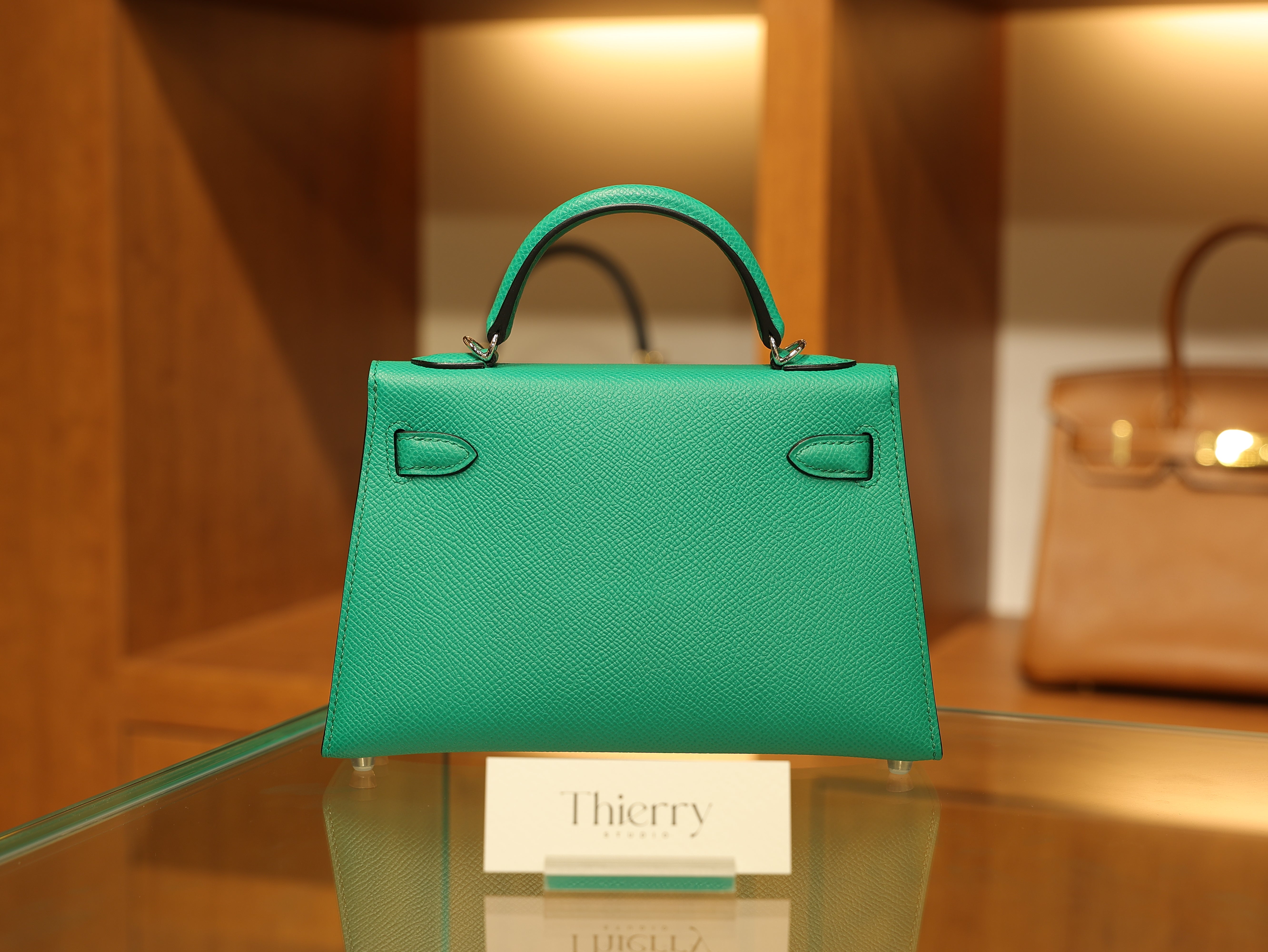 Mini kelly epsom vert jade PHW
