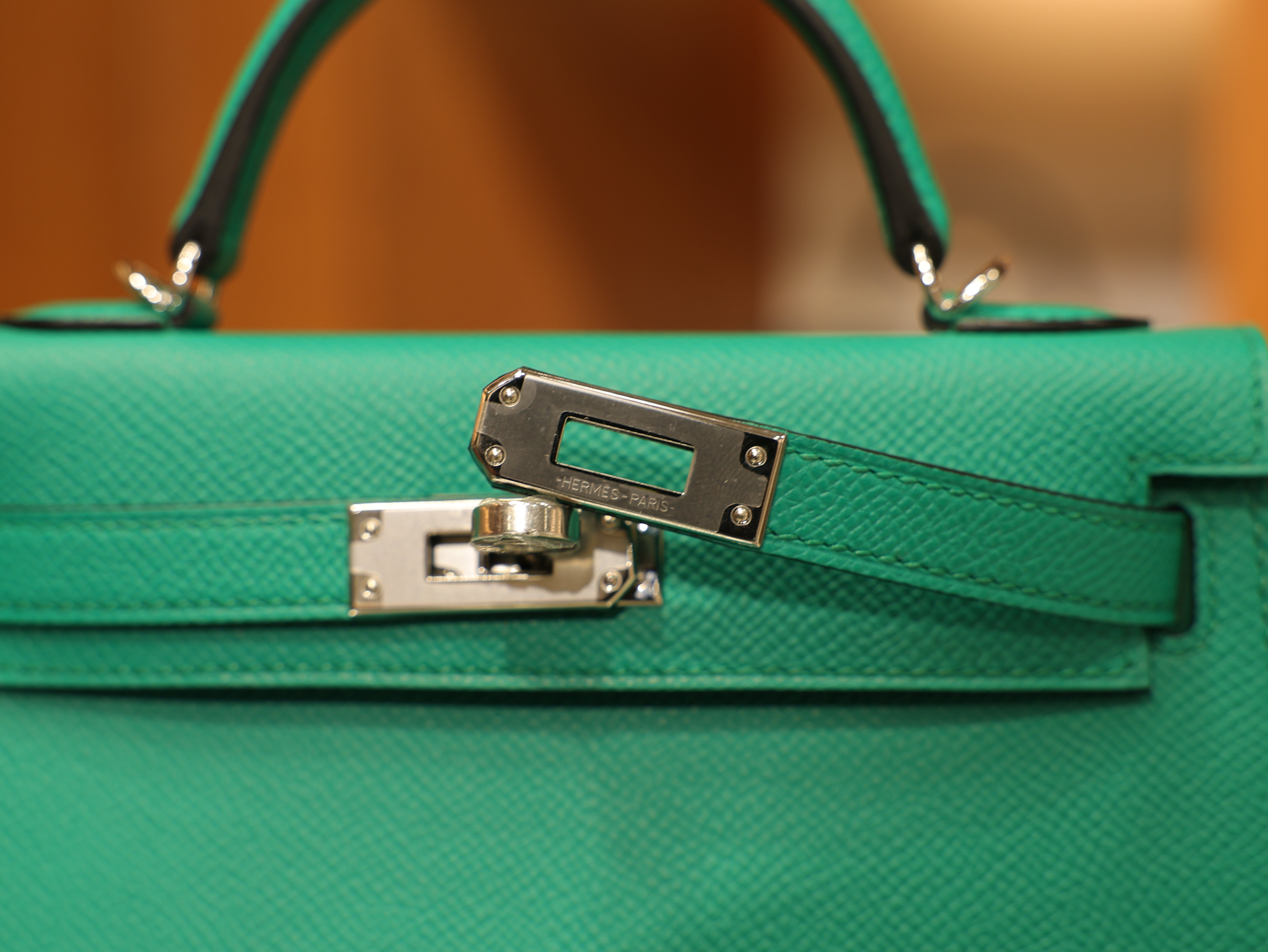 Mini kelly epsom vert jade PHW