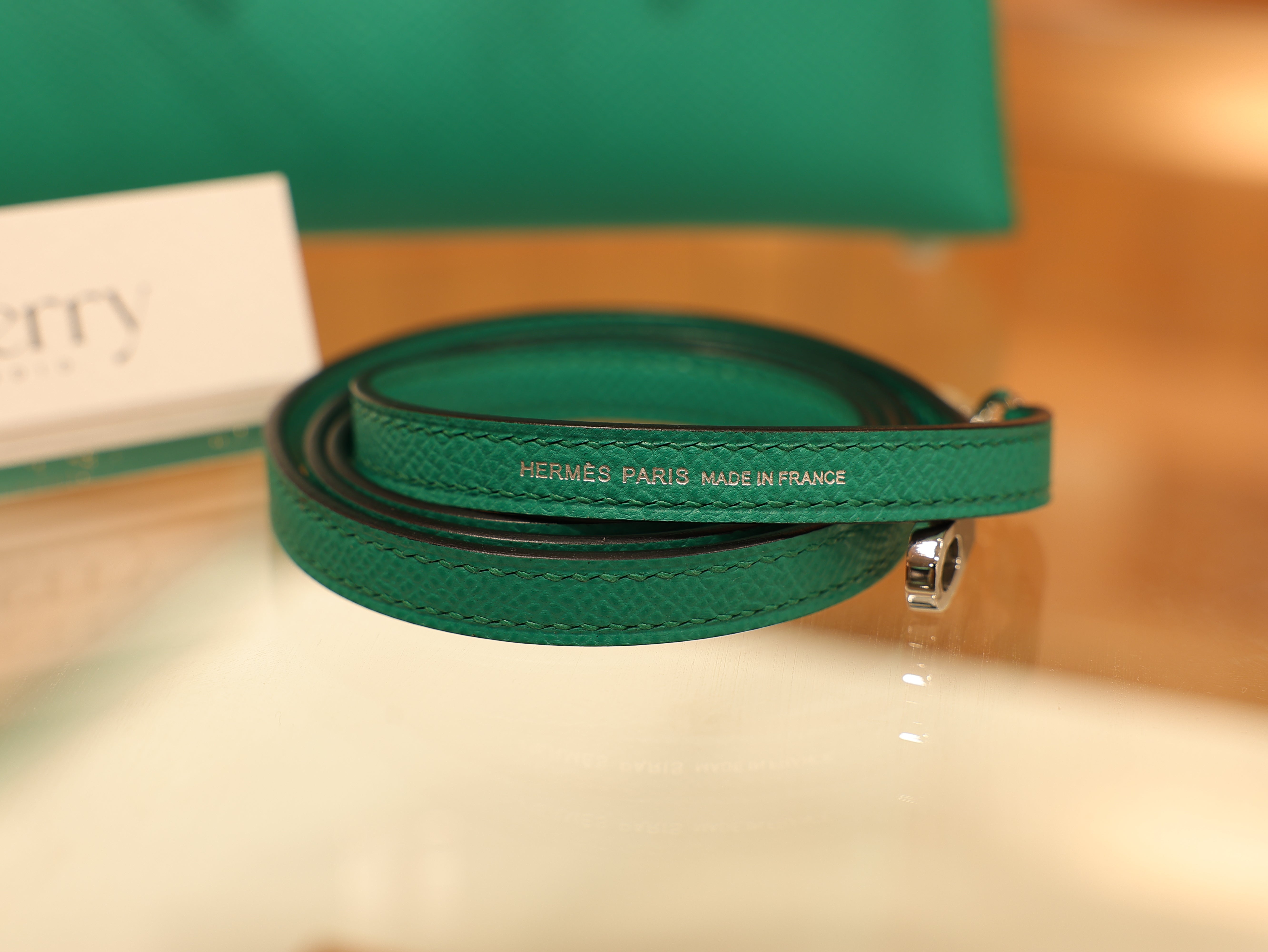 Mini kelly epsom vert jade PHW