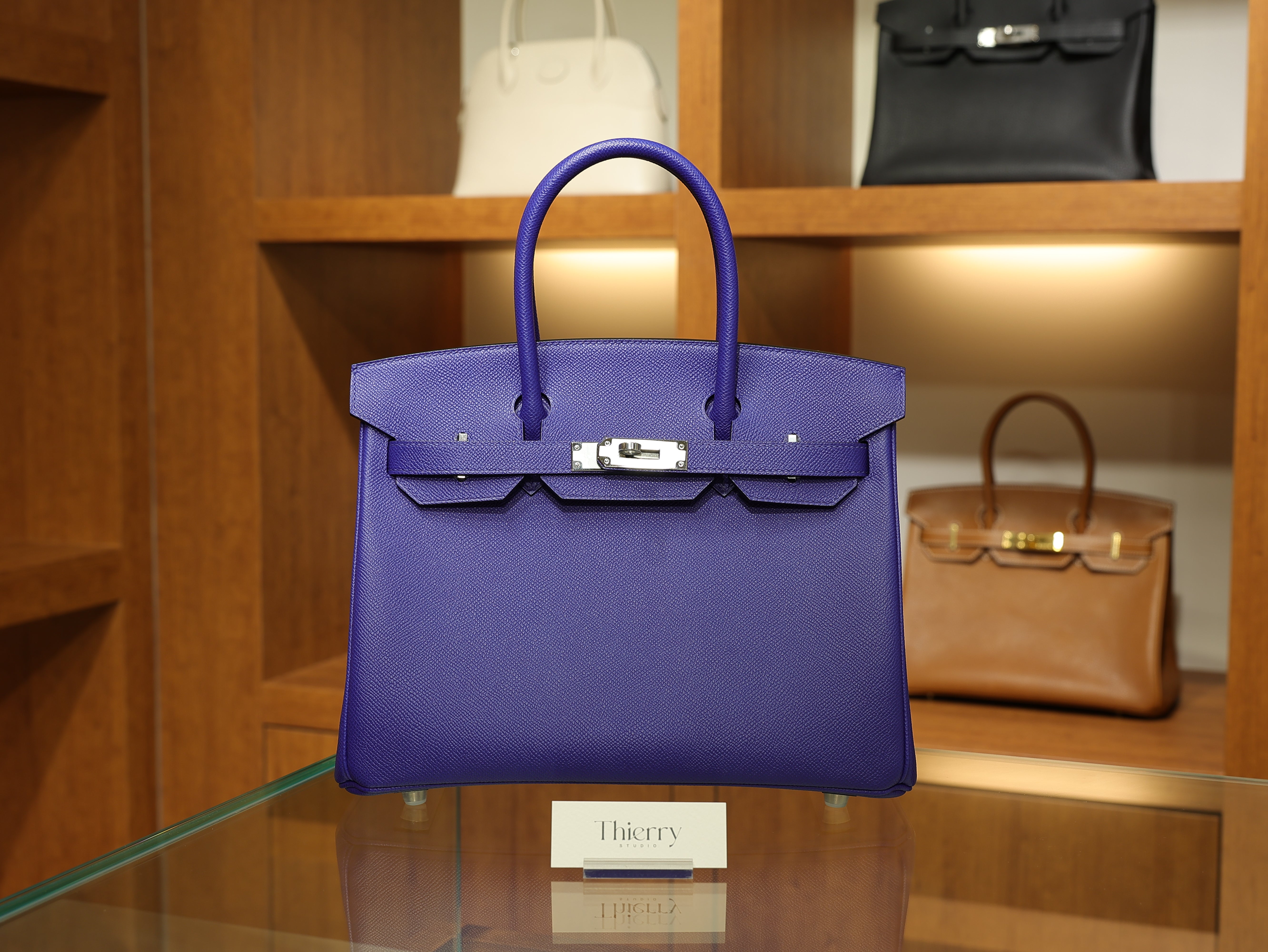 Birkin 30 epsom retourne blue electric PHW