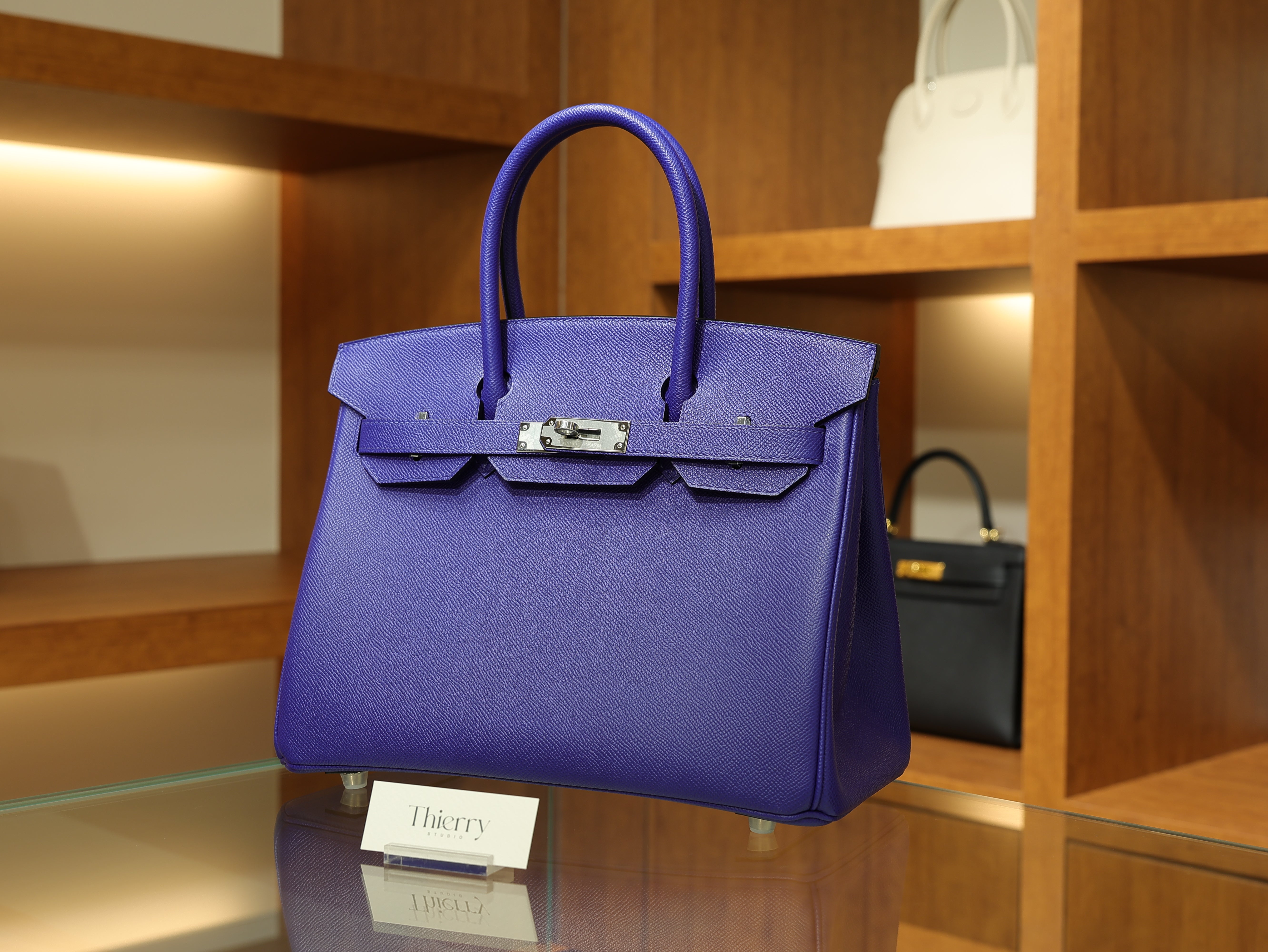 Birkin 30 epsom retourne blue electric PHW
