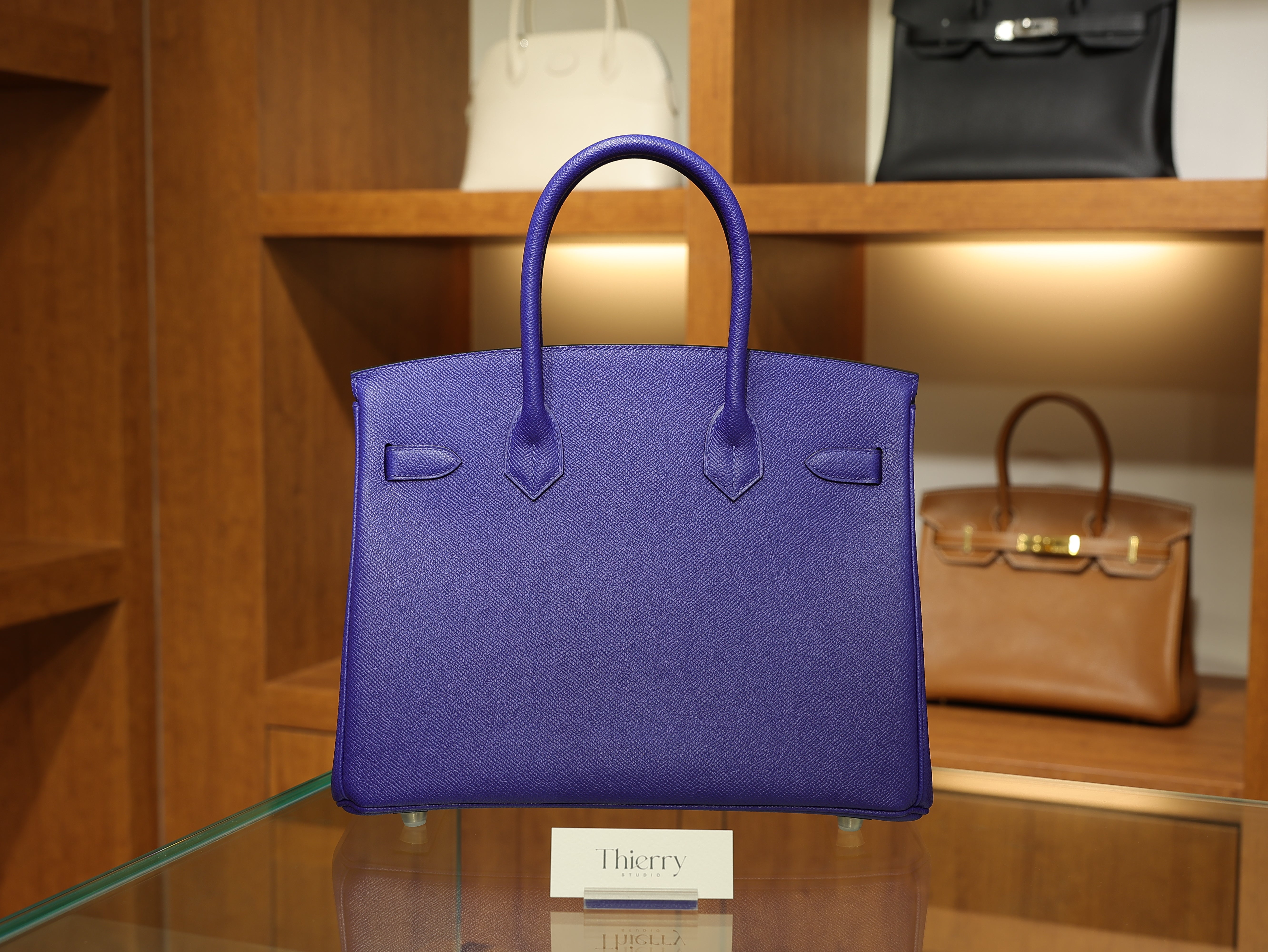 Birkin 30 epsom retourne blue electric PHW