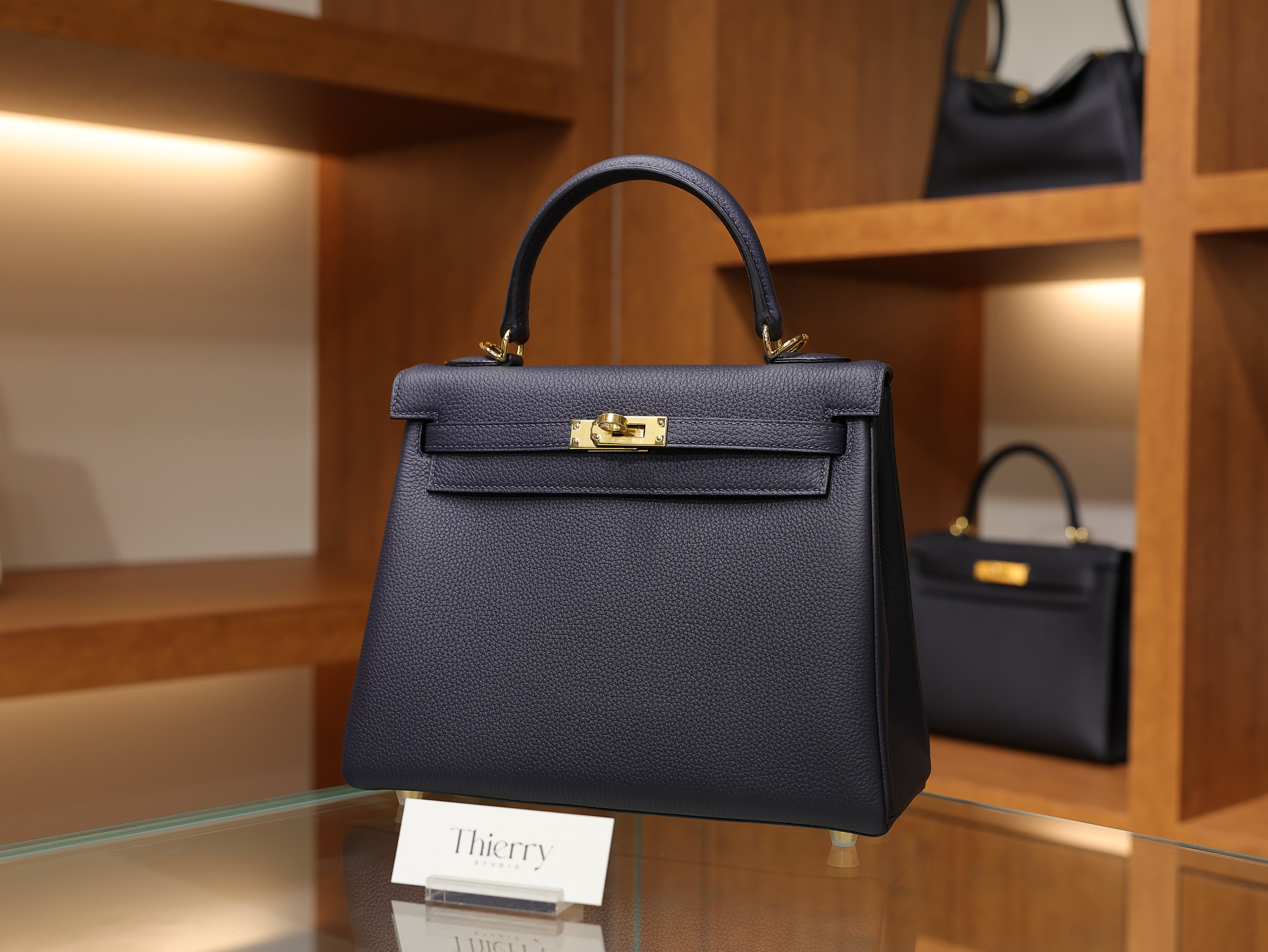 Kelly 25 togo blue nuit GHW