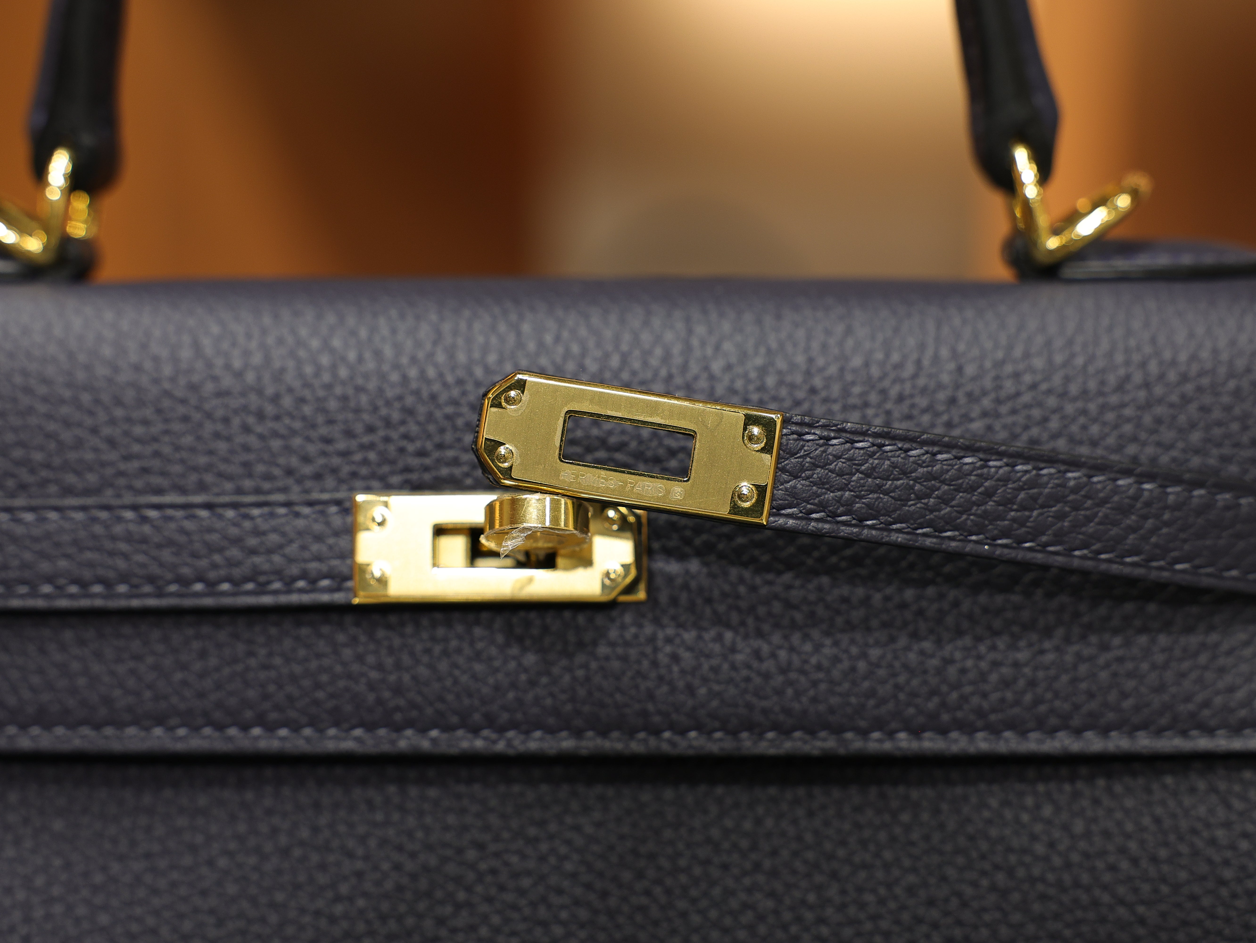 Kelly 25 togo blue nuit GHW