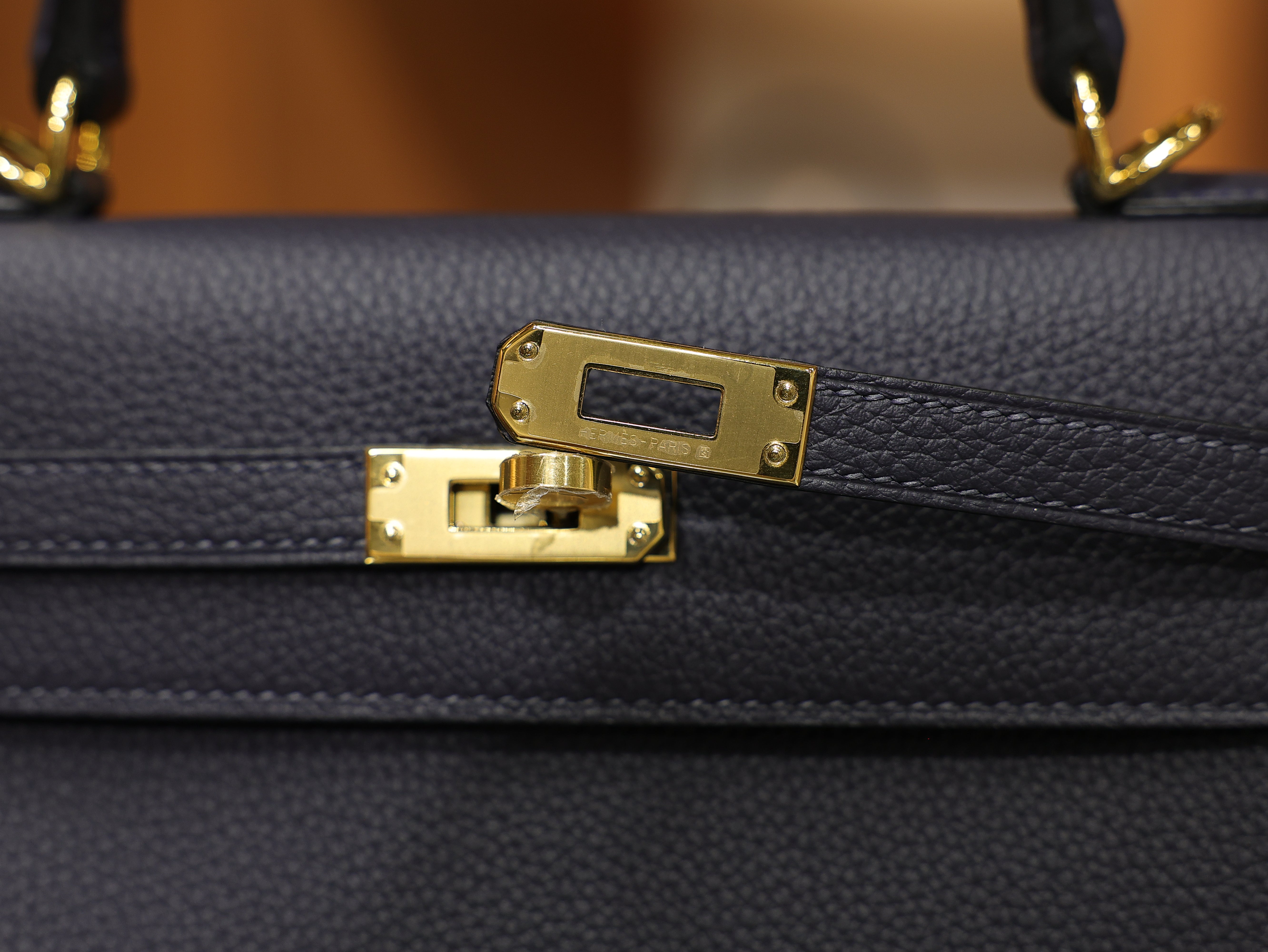 Kelly 25 togo blue nuit GHW