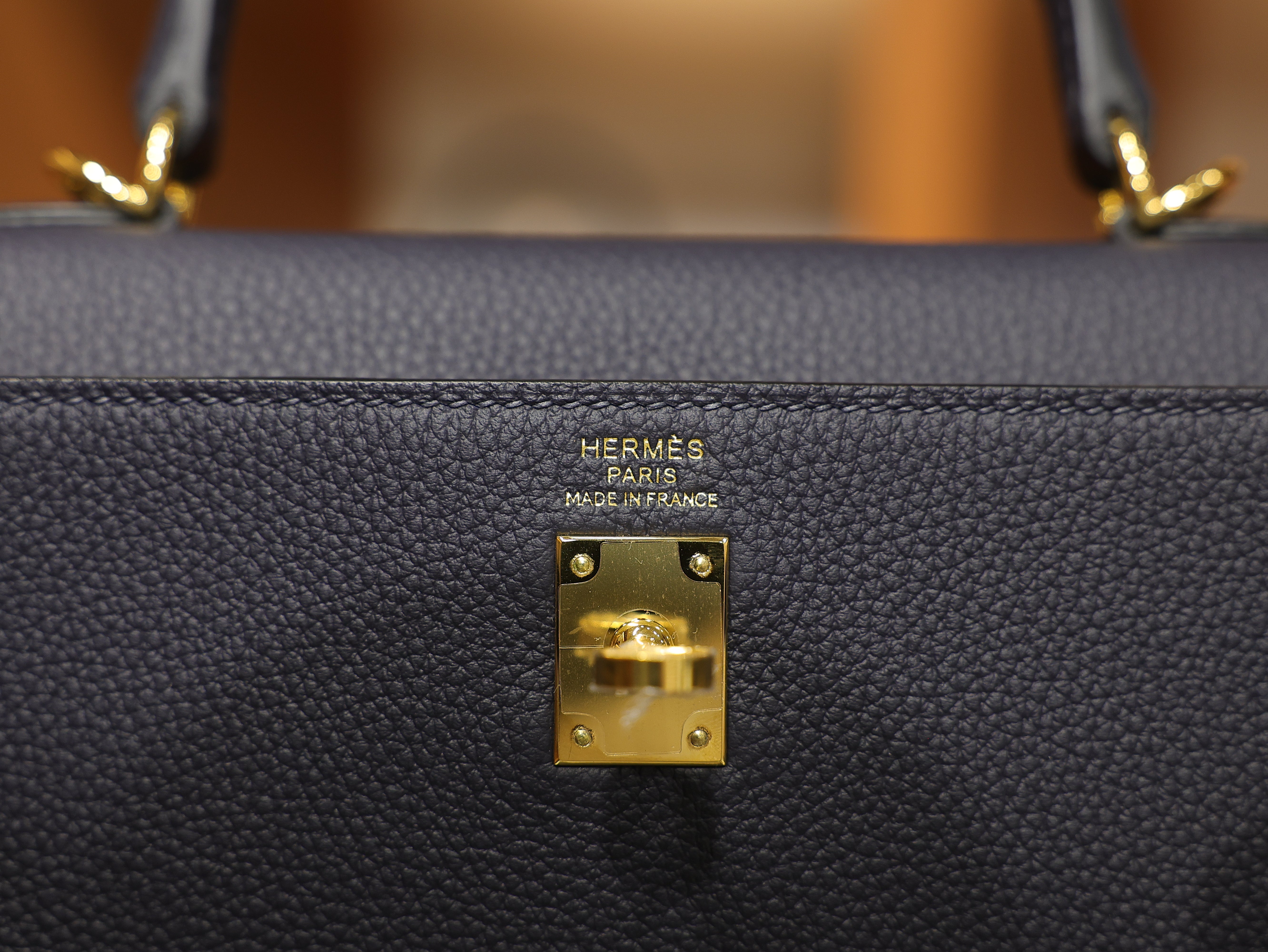 Kelly 25 togo blue nuit GHW