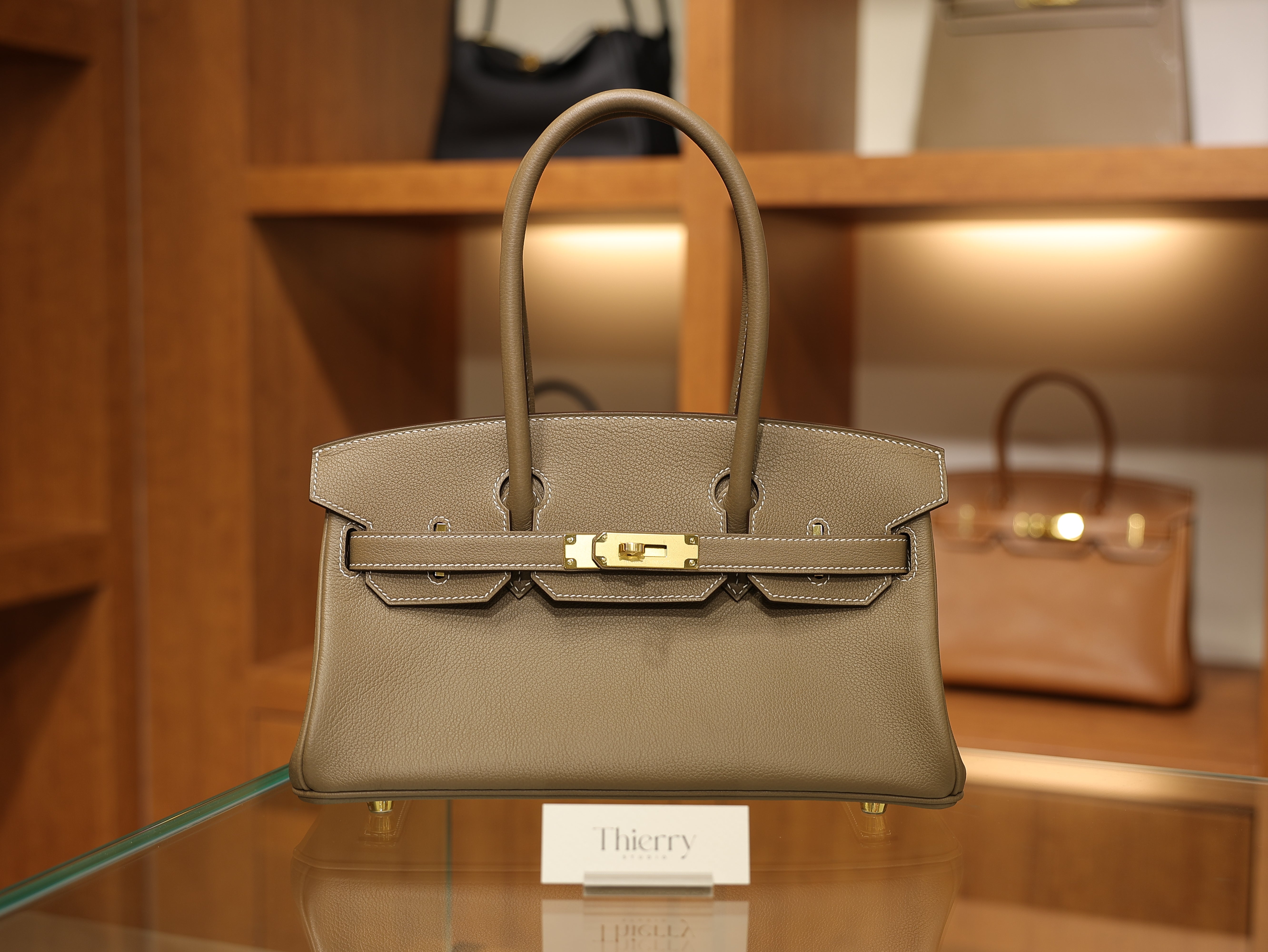 Shoulder birkin 29 evercolor etoupe GHW