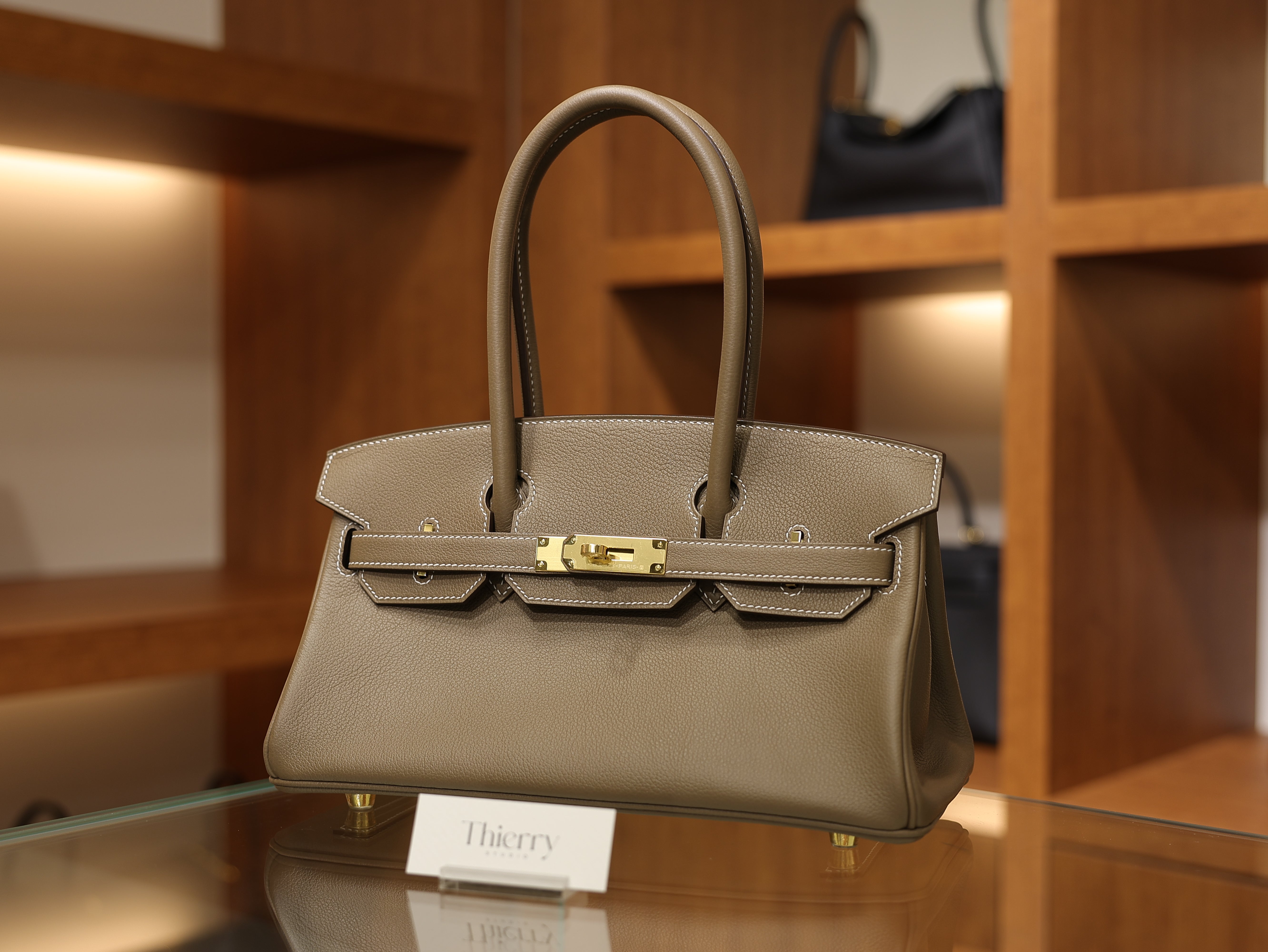 Shoulder birkin 29 evercolor etoupe GHW