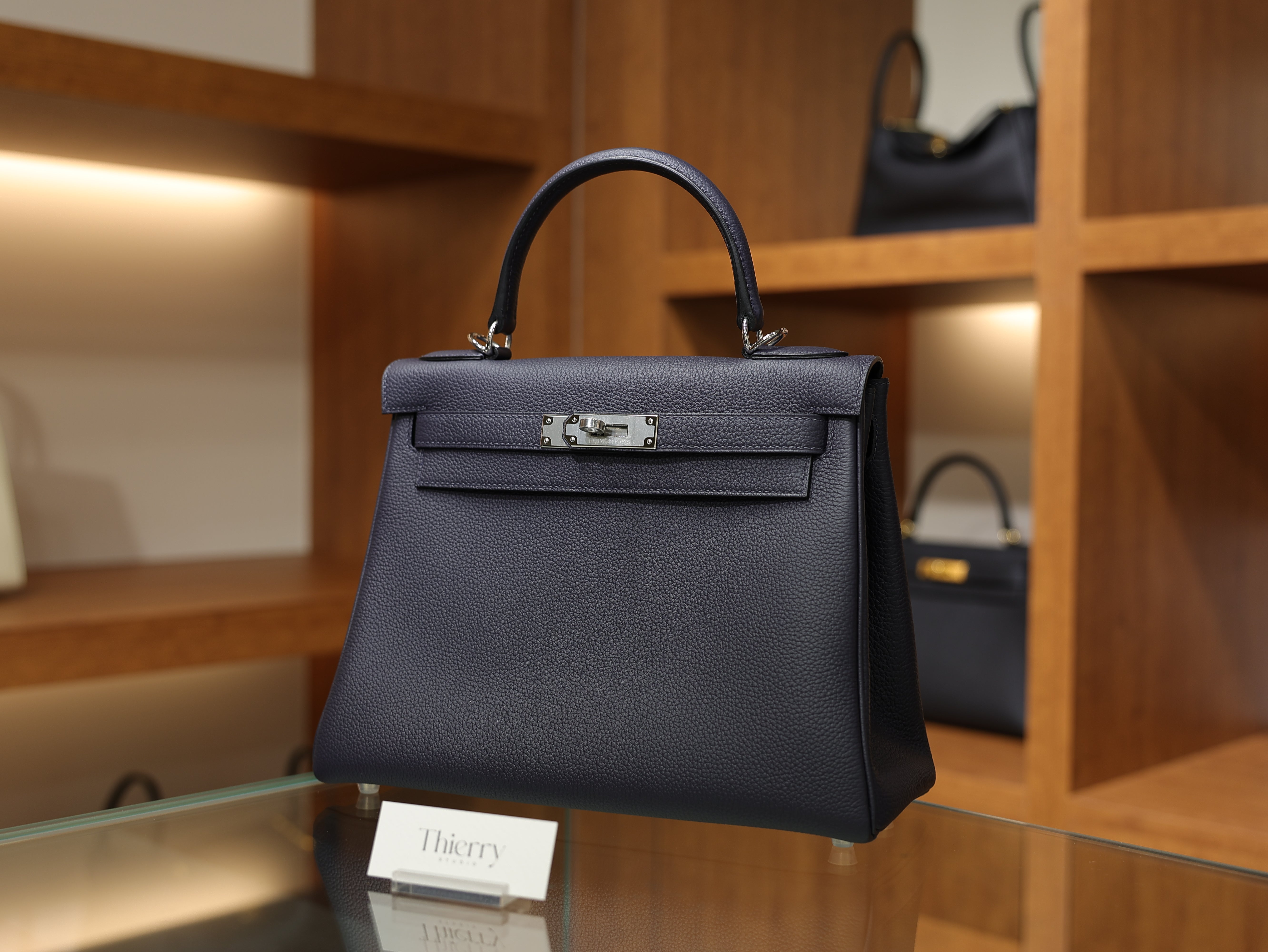 Kelly 28 togo blue nuit PHW